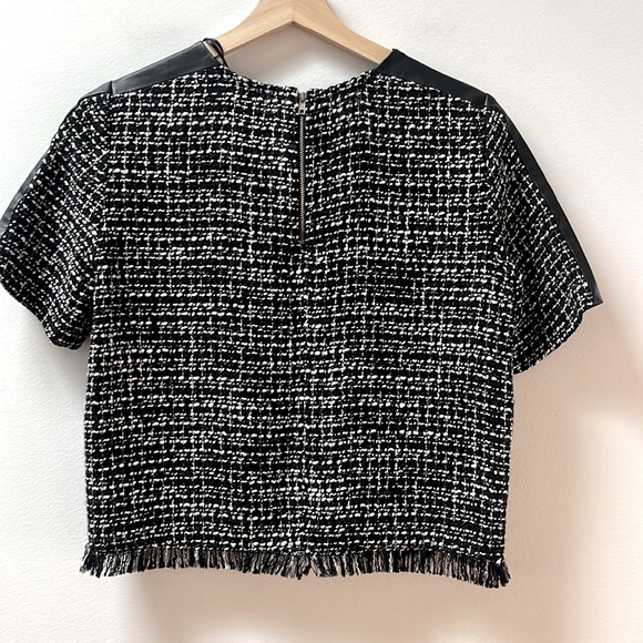 NWT Zara trf collection Tweed Fringed Top - Picture 6 of 6